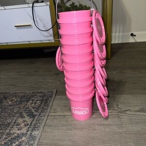 Lowe’s Mini Bucket Pink w/ Lid RARE Lot of 10 SET